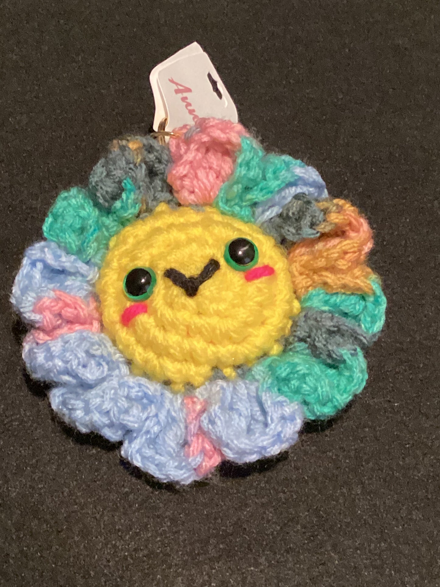 Crochet Smiley Face Keychain