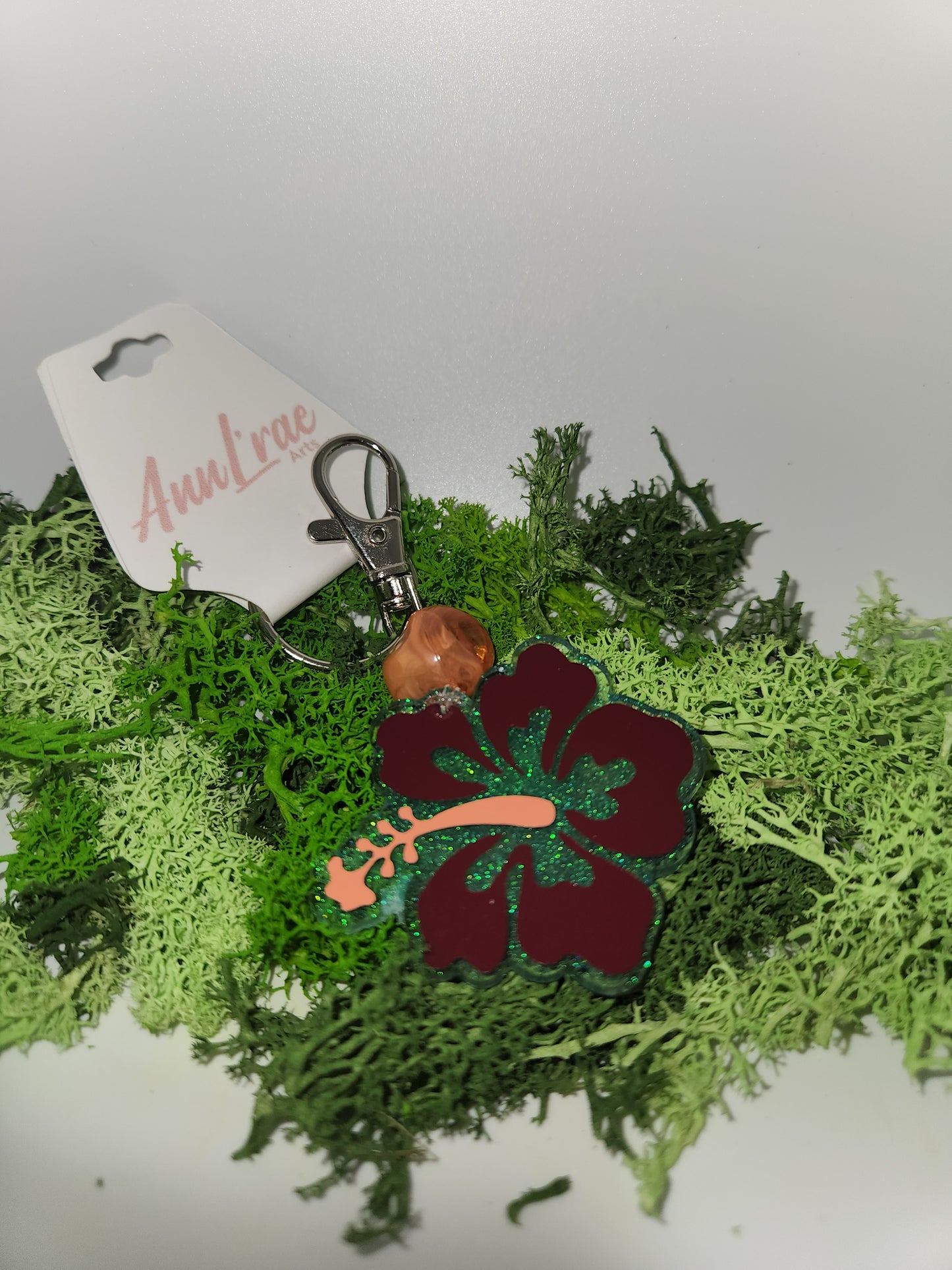 Hibiscus Flower Keychain