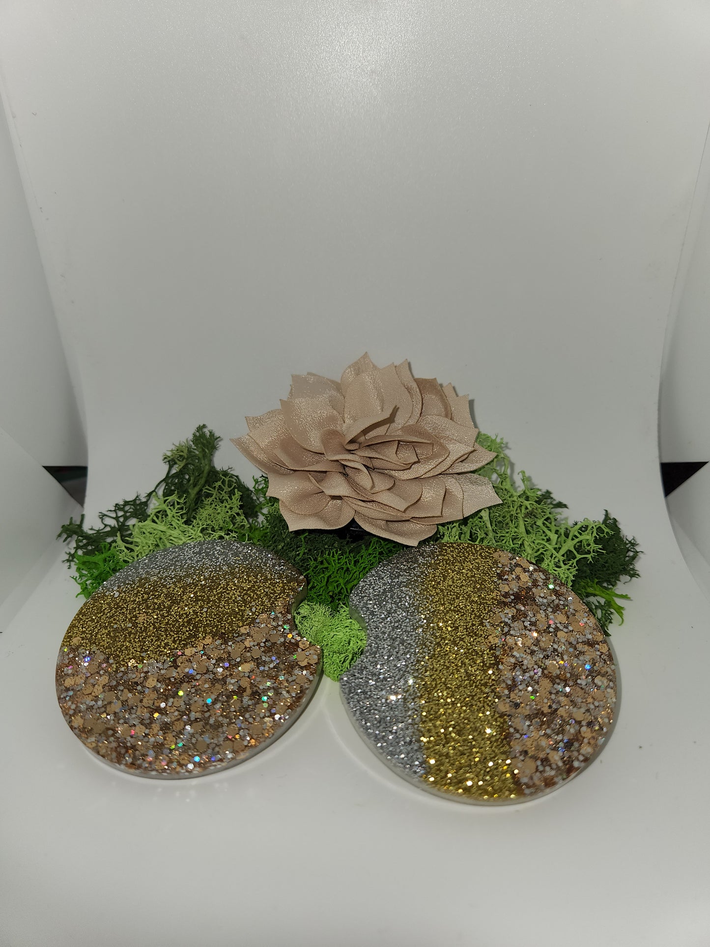 Tri Glitter Car Coaster Set