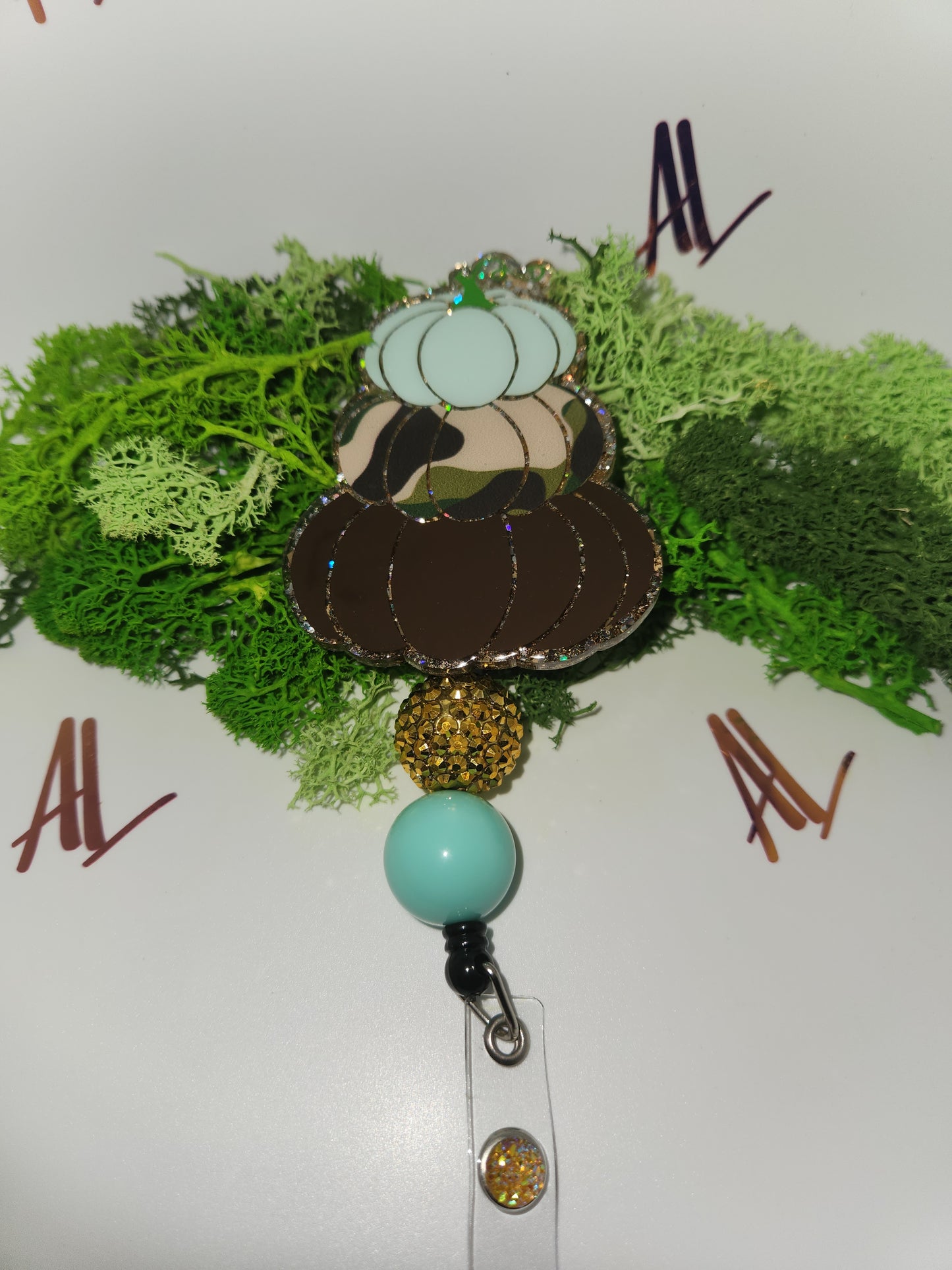 Stacked Pumpkin Badge Reel