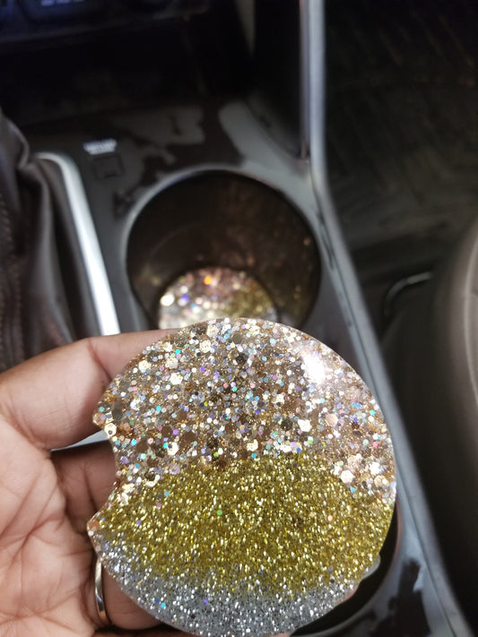 Tri Glitter Car Coaster Set