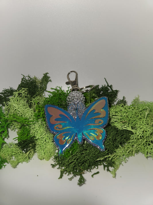 Glitter Butterfly Keychain